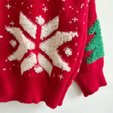 Women's Jacquard Round Neck Long Sleeve Thickened Knit Pullover Christmas Tree Design Autumn/winter New Style Sweater