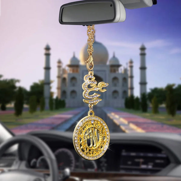 Creative Car Pendant Rearview Mirror Decoration islam muslim Allah Hanging Charm Ornaments Automobiles Interior Cars Accessories
