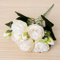 Silk Artificial Flower Rose Peony Bouque Home Decoration Bridal Holding Flower Wedding Decor Bouquet DIY Fake Flower Arrangement