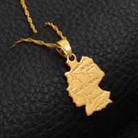Anniyo Map Of Deutschland Necklace Pendants 45cm/60cm Chain For Women Gold Color Jewelry Germany Map German #007710