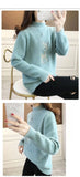2023 Christmas Sweater Women Faux Mink Cashmere Half High Collar Pullover Fleece Winter Clothes Embroidery Deer Warm Jumper