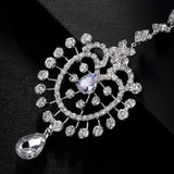 Bridal Water Drop Forehead Chain Tiara Indian Hair Accessories 2024 Luxury Tassel Rhinestone Headpiece Chain for Women Gift