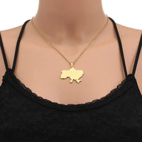 2024 new fashion stainless just Ukraine map with city pendant necklace temperament everything collarbone chain birthday annivers