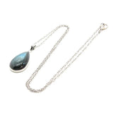 Natural Labracorite Crystal Water Drop Stone Pendant Necklace For Women Spectrolite Gemstone Energy Healing Amulet Man Jewellery