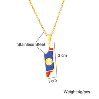 2024 new fashion stainless steel Belize map pendant necklace temperament everything collarbone chain birthday anniversary gift