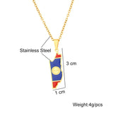 2024 new fashion stainless steel Belize map pendant necklace temperament everything collarbone chain birthday anniversary gift