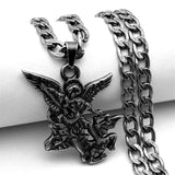 SAINT MICHAEL PROTECT US Archangel Stainless Steel Pendant Necklace for Women Men Gold Color Necklace Choker Jewelry Collares