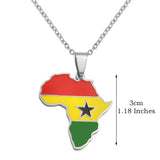 3CM Hip-Hop Africa Map Pendant Necklaces Stainless Steel Jewelry Kenya Mali Senegal Somalia Ghana Sierra Leone Liberia #350221