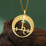 EUEAVAN Lilith Demon Seal Necklace Stainless Steel Vintage Satan Solomon Symbol Pendant Choker Amulet Jewelry Gift Wholesale