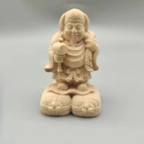 Hand Carved Wooden Daikokuten Statue Figurine - Japanese Seven Lucky Gods Wealth God Prosperity Fortune fengshui Ornament