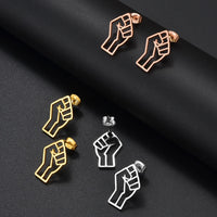 Anniyo Black Lives Matter Fist Symbol Stud Earrings Stainless Steel BLM African Jewelry @321501
