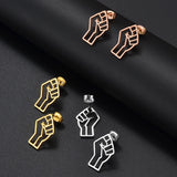Anniyo Black Lives Matter Fist Symbol Stud Earrings Stainless Steel BLM African Jewelry @321501