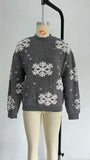 Christmas 2025 Women's Knitted Sweater Snowflake Warm Thicken Jacquard Jumper Oversized Knitwear Full Sleeve Pullovers Xmas Look