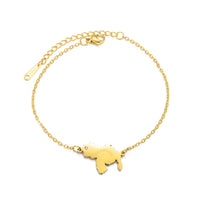 Anniyo 18CM + 4CM Venezuela Map Bracelet for Women Stainless Steel Jewelry Bangle @315821