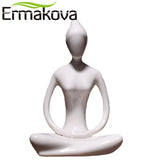 ERMAKOVA 12 Styles Abstract Art Ceramic Yoga Poses Figurine Porcelain Lady Figure Statue Home Yoga Studio Decor Ornament