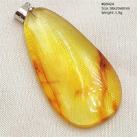 Natural Insect Amber Water Drop Pendant Flower Yellow Amber Insect Necklace Baltic Women Men Jewelry Stone AAAAAAA