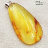 Natural Insect Amber Water Drop Pendant Flower Yellow Amber Insect Necklace Baltic Women Men Jewelry Stone AAAAAAA