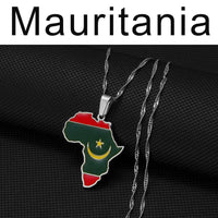 Anniyo 3CM Hip-hop Africa Map Pendant Necklace Jewelry Eritrea,Gambia,Guinea,Congo,Tunisia,Benin,Libay,Namibia,Chad,Botswana