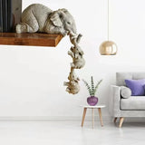 3 pieces/set Creative Elephant Pull Small Elephant Handmade Decoration Resin Home Decoration Cute Lucky Elephant Ornament