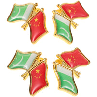 4pcs Pakistan China Friendship Lapel Pins Metal Badge Brooch Hat Decor Clothing Brooch Enamel Pin Keepsake