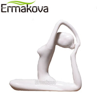 ERMAKOVA 12 Styles Abstract Art Ceramic Yoga Poses Figurine Porcelain Lady Figure Statue Home Yoga Studio Decor Ornament