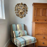 Rare Find Large Lion Head Wall Mounted Art Sculpture Gold Resin Lion Head Art Wall Luxury Decor Kitchen Wall Bedroom Dropshippin