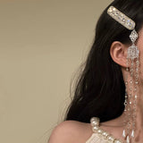 Y2K Style Metal Butterfly Hair Clip For Women Glitter Rhinestone Tassel Hair Clip Girls Trendy Exquisite Jewelry Hair Accessory