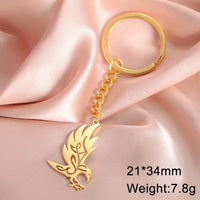 Dawapara Vintage Eagle Crow Raven Pendant Keychain Viking Animal Bird Protection Amulet Stainless Steel Keyring Jewelry