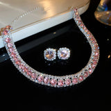 Fashionable Square Earrings Necklace Set Luxury Lightweight Clavicle Chain Personalized High-end Neckwear Women Shapepattern