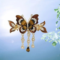 Fashion Elegant Zircon Butterfly Tassel Hairpin Accessories For Women Retro Ethnic Style Small Crab Clip Headwear Jewelry Gift