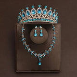 4 Pcs/Set Baroque Rhinestone Bridal Jewelry Set for Brides Wedding Headpieces Ladies Event Evening Ball Accessories
