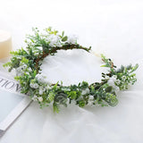Gift Costume Cosplay Fairy Flower Leaf Headbands Photoshoot Simulated Elven Princess Tiara Black Flower Antler Crown Wedding