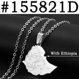 Anniyo Ethiopia Map Cities Pendant Necklaces for Women Men Gold Color Ethiopian Maps Jewelry #155821
