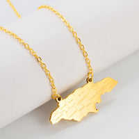 Anniyo Jamaica Map Pendant Necklaces Jewelry Gold Plated Stainless Steel for Women Girls @320721