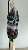 Y2k Style 2025 Winter Women Christmas Sweaters Allover Print Oversized Jumpers Full Sleeve Knitwear Warm Thick Knit Pullover Top