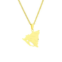 2024 New fashion stainless steel glossy Nicaragua map City necklace for women and men couples ethnic style accessory collarbone