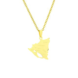 2024 New fashion stainless steel glossy Nicaragua map City necklace for women and men couples ethnic style accessory collarbone