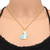 2024 New fashion stainless steel retro dripping Guatemala map necklace for women and men couples ethnic style accessories collar