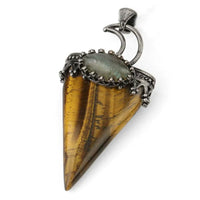 Crystal Triangle Moon Stone Pendants For Women Natural Amethyst Rose Quartz Labradorite Agate Stone Pendant Vingate Jewellery