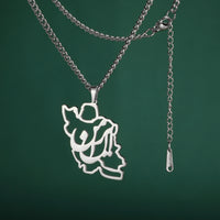 LIKGREAT Persian Farsi Poem Pendant Necklace Hollw Vintage Stainless Steel Jewelry Gifts For Women Men