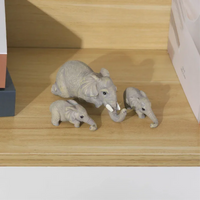 3 pieces/set Creative Elephant Pull Small Elephant Handmade Decoration Resin Home Decoration Cute Lucky Elephant Ornament