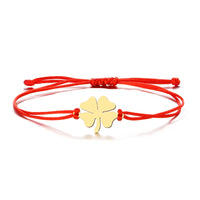 Stainless Steel Bracelets Trendy Clover Hand Braided Lucky Black Red Rope Fashion Charm Bracelet For Women Jewelry Party Gifts