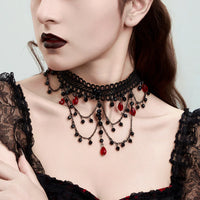 Ladies Gorgeous Black Color Lace Beads Choker Necklace Beach Travel Holiday Fashion Classic Personalized Jewelry Evening D