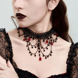 Ladies Gorgeous Black Color Lace Beads Choker Necklace Beach Travel Holiday Fashion Classic Personalized Jewelry Evening D
