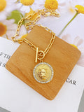 Exaggerated Lion Head Pendant Short Necklace, Zinc Alloy Jewelry choker necklace for women