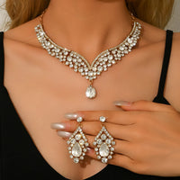 Ladies' fashionable design necklace earrings jewelry set suitable for daily wear, wedding parties, holiday gifts