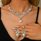Ladies' fashionable design necklace earrings jewelry set suitable for daily wear, wedding parties, holiday gifts