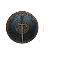 1 Piece 2D Sword Pattern Wooden Disc Sign Design 8 inch Suitable for Home Cafe Bar Garden Decoration Wall Plaque Indoor