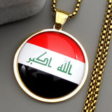 Fashionable Iraqi Time gemstone round pendant necklace, versatile for both men and women, collarbone festival accessory