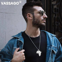 Africa Map Pendant Necklace Africa Map Necklaces for Women Stainless Steel Men Africa Continent Necklace Africa Map Jewelry
